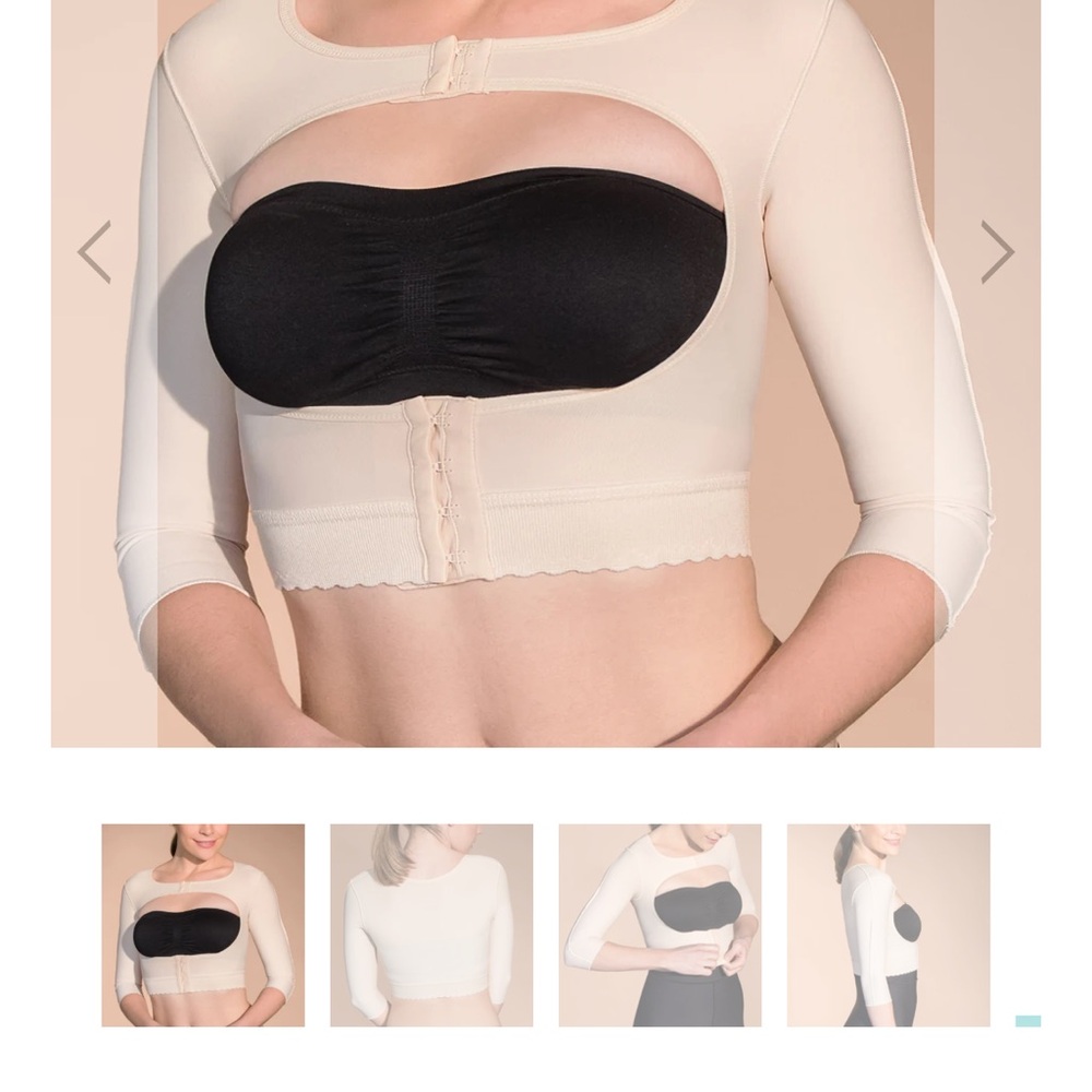 Women's Cream and Black Post-Surgery Compression Garment